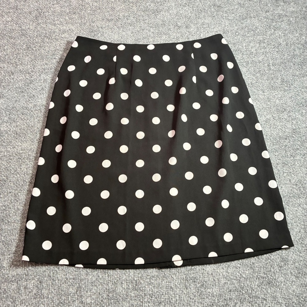 AGB Byer California Skirt Womens 10 Black‎ White Polka Dot A-Line Knee